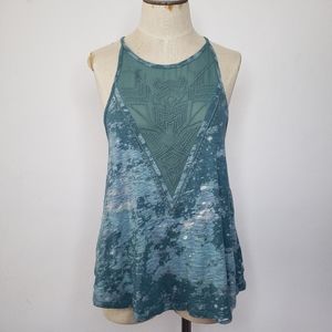 Ecoté Sheer Panel Burnout Tank Top Size S